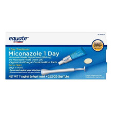 Equate Miconazole Nitrate Vaginal Insert (1200 mg) and Miconazole Nitrate Cream (2%) Combination Pack, 1-Day Treatment For Vaginal Yeast Infection