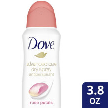 Dove Advanced Care Dry Spray Antiperspirant Deodorant Rose Petals, 3.8 Oz.