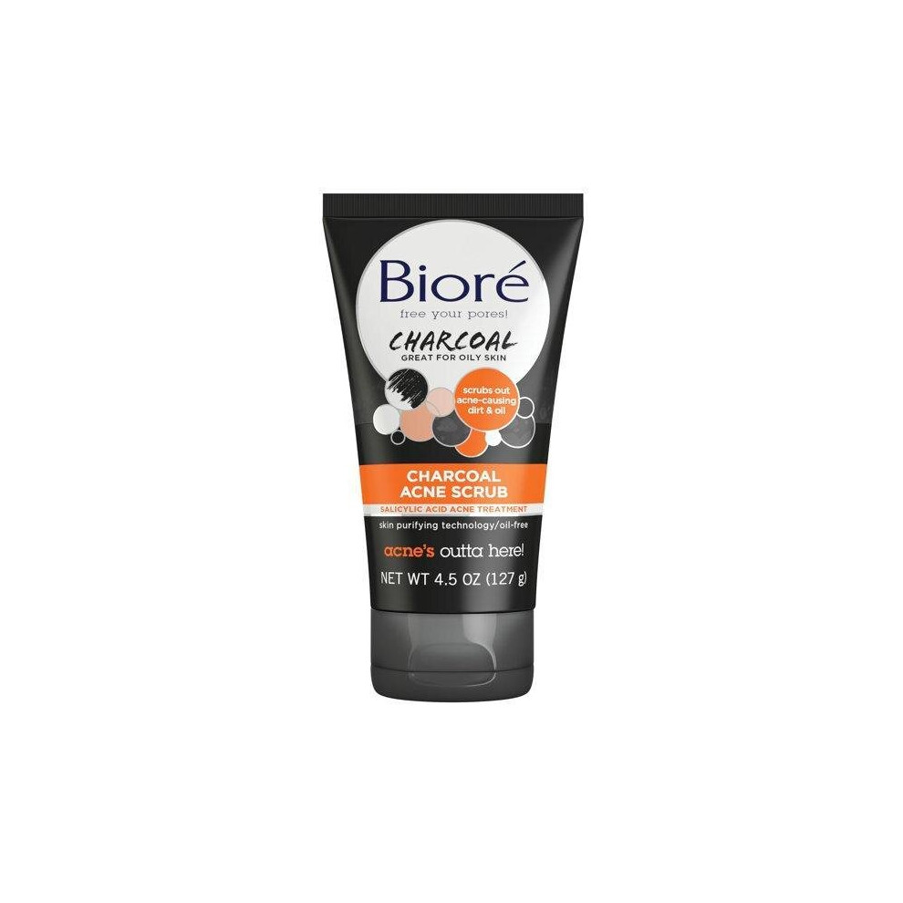Biore Biorã© Charcoal, 2% Salicylic Acid, Acne Face Scrub, 4.5 Fl Oz
