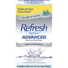 Refresh Optive Lubricant Eye Drops Advanced, 0.33 fl. Oz. bottles 2 Pk