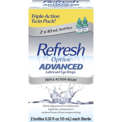Refresh Optive Lubricant Eye Drops Advanced, 0.33 fl. Oz. bottles 2 Pk