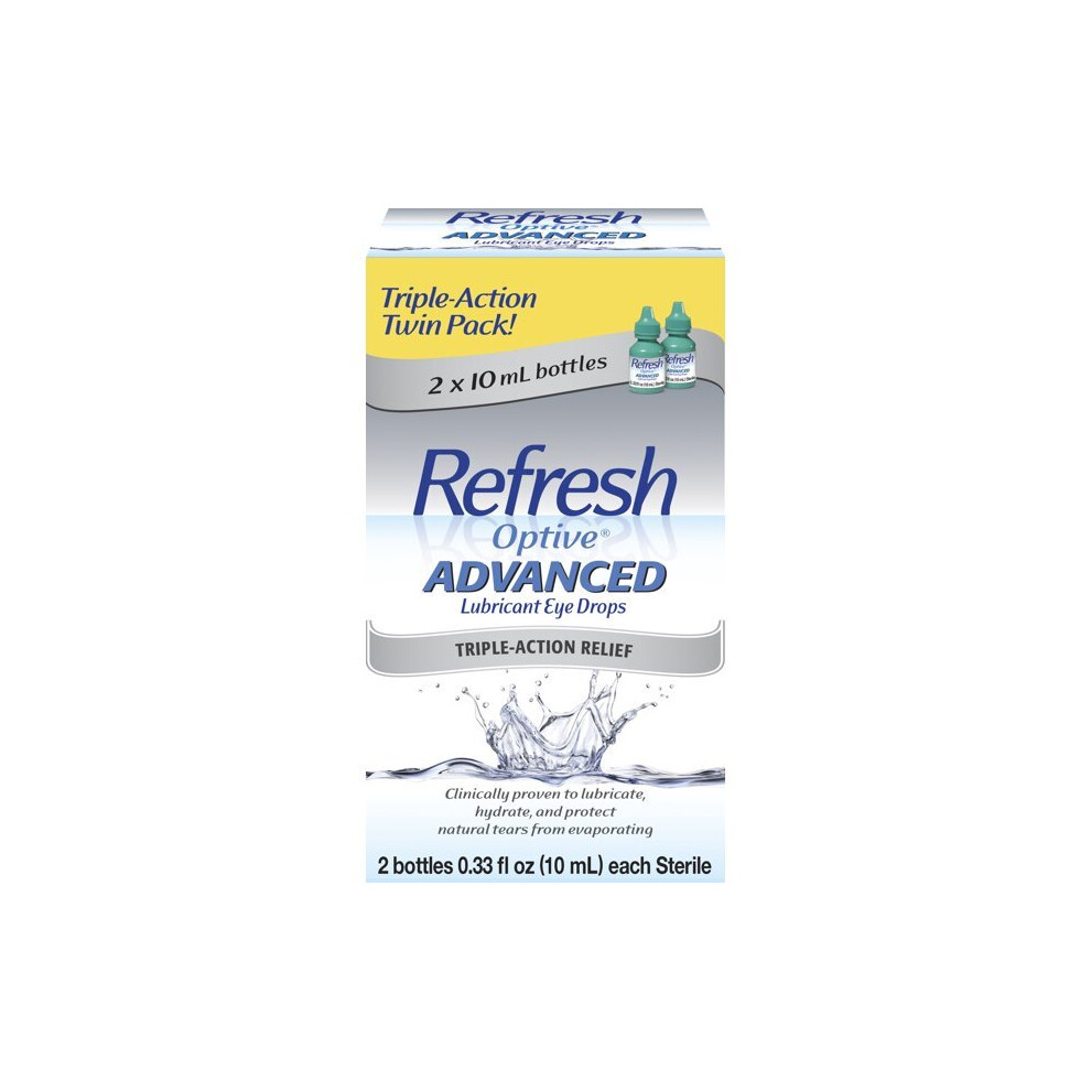 Refresh Optive Lubricant Eye Drops Advanced, 0.33 fl. Oz. bottles 2 Pk
