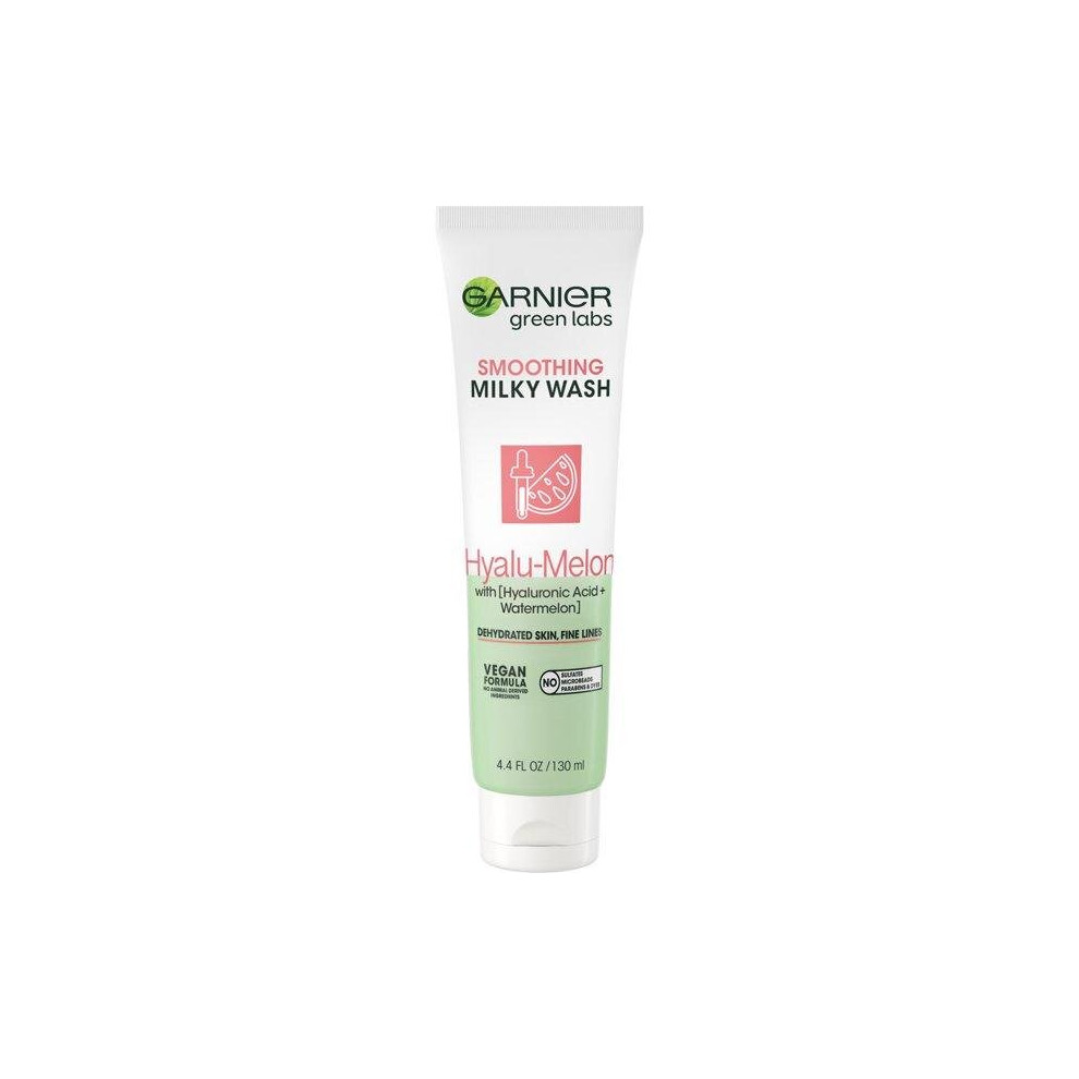 Garnier Green Labs Hyalu-Melon Smoothing Milky Washable Cleanser, 4.4 fl. oz.