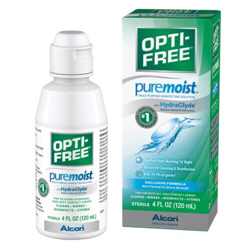 OPTI-FREE Puremoist Multipurpose Contact Lens Disinfecting Solution, 4 Fl oz