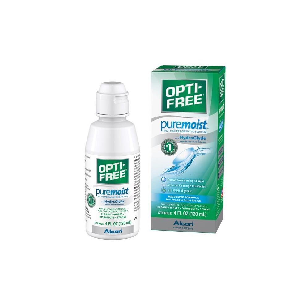 OPTI-FREE Puremoist Multipurpose Contact Lens Disinfecting Solution, 4 Fl oz