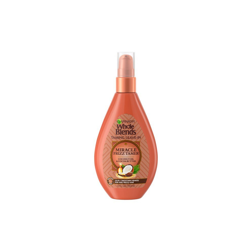 Garnier Whole Blends Miracle Frizz Tamer 10-In-1 Coconut Leave-In Treatment, 5 Fl. Oz