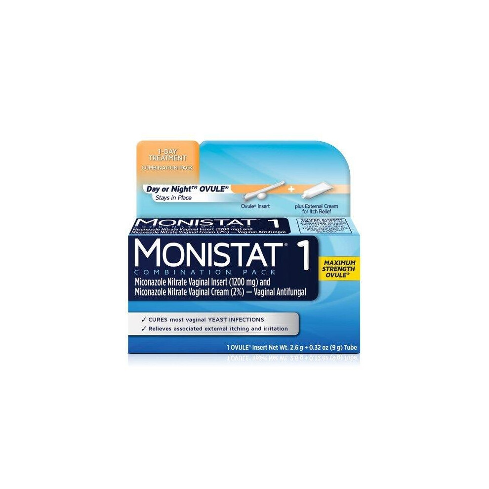 Monistat 1-Dose Yeast Infection Treatment, 1 Ovule Insert & External Itch Cream