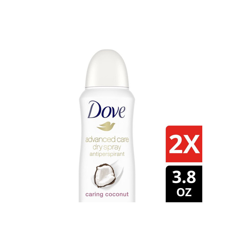 Dove Advanced Care Dry Spray Antiperspirant Deodorant Caring Coconut, 3.8 Oz., 2 Ct