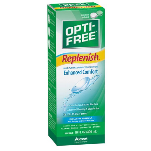 OPTI-FREE Replenish Contact Lens Solution Multipurpose Disinfecting Solution, 10 fl. Oz.