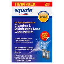 Equate Contact Lens Solution Cleaning & Disinfecting Lens Care System, 12 fl. Oz. , 2 Pack
