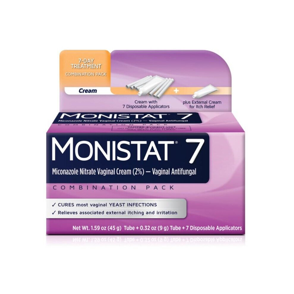 Monistat 7-Dose Yeast Infection Treatment, 7 Disposable Applicators & External Itch Cream