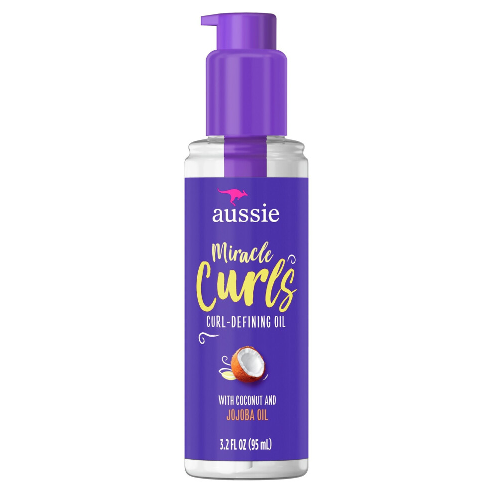 Aussie Miracle Curls Coconut Curl-Defining Oil, 3.2 Fl Oz