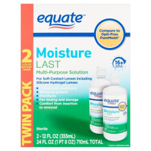 Equate Moisture Last Multi-Purpose Solution, 12 fl oz, 2 count