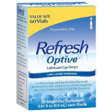 Refresh Optive Lubricant Eye Drops, 0.01 fl oz. Tubes, 60 Count