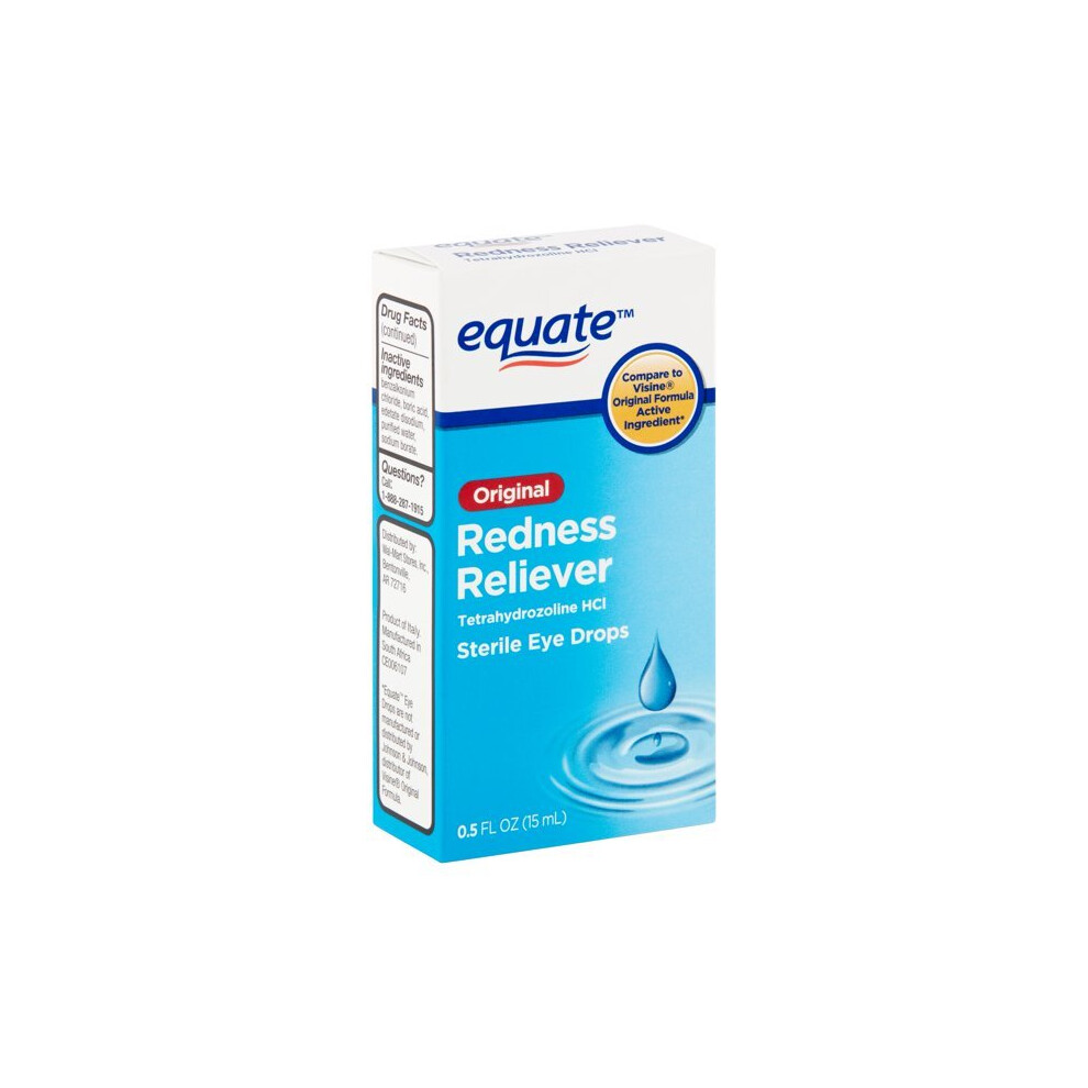 Equate Redness Reliever Original Eye Drops, 0.5 fl. Oz.