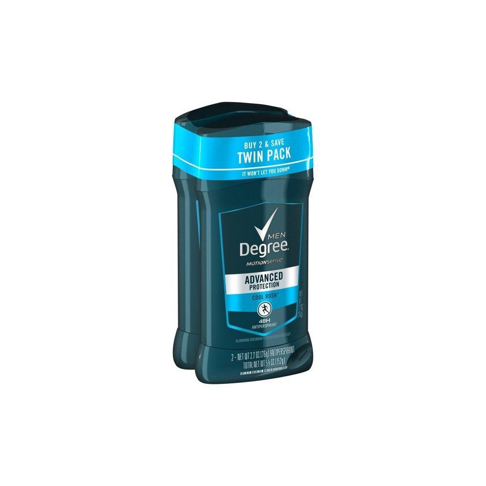 Degree Men Advanced Protection Antiperspirant Deodorant Cool Rush 2.7 Oz, 2-Pack