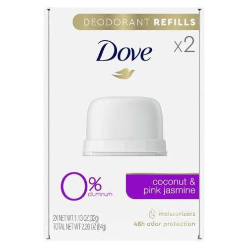 Dove Dove Deodorant Refills Refill Kit Coconut + Pink Jasmine, 1.13 oz, 2 Count