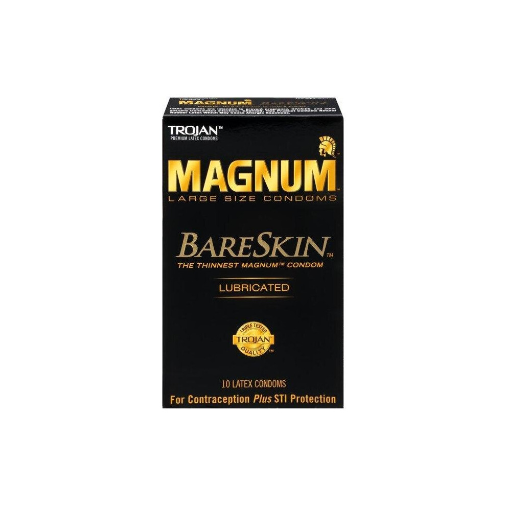 Trojan Magnum Bareskin Large Size Condoms - 10 Count