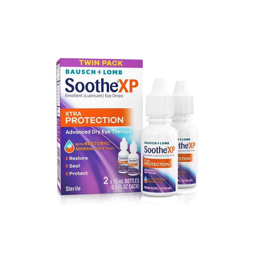 Soothe XP Eye Drops for Dry Eye Symptoms, Xtra Protection Lubricating Eye Drops â from Bausch + Lomb, 0.5 FL OZ (15 mL) Twin Pack (Pack of 2)