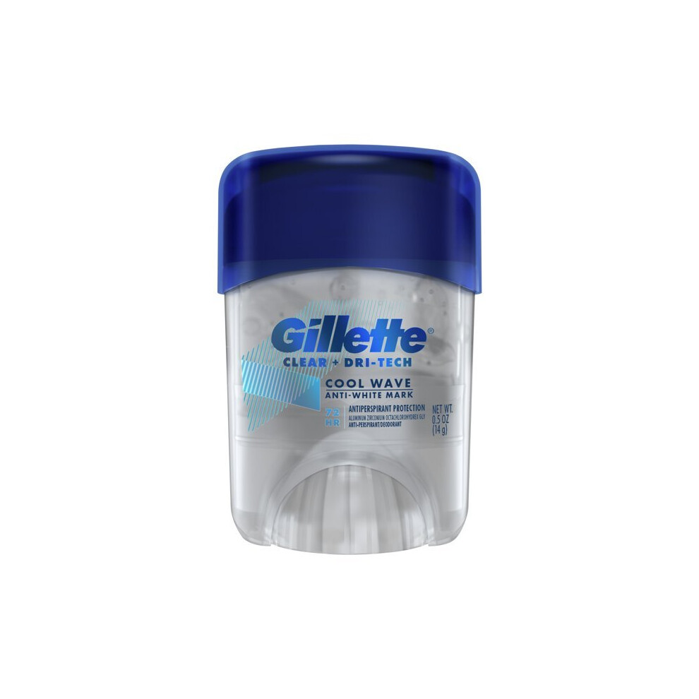 Gillette Antiperspirant Deodorant for Men, Clear Gel, Cool Wave, 0.5 oz