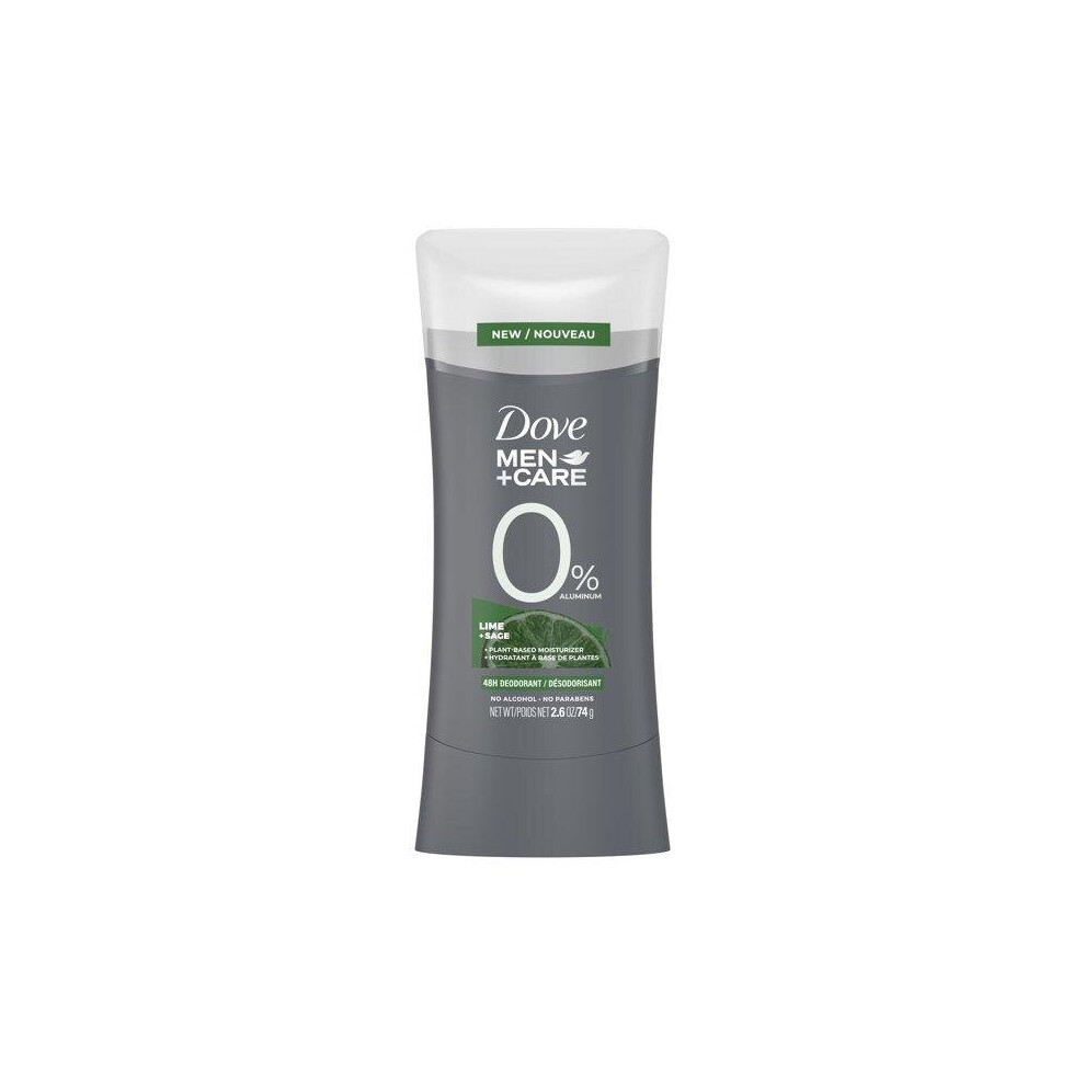 Dove Men+Care 0% Deodorant Stick for Men Lime+Sage, 2.6 oz