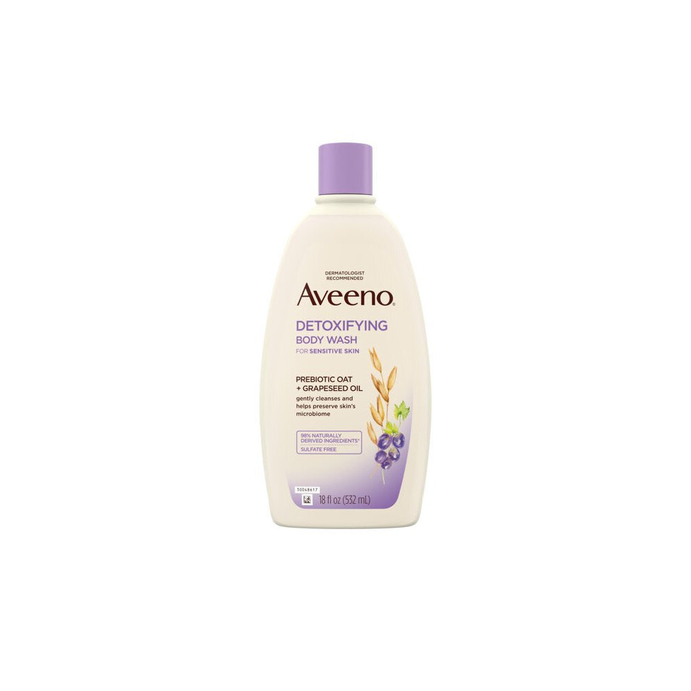 Aveeno Detoxifying Sensitive Skin Body Wash, Grapeseed Oil, 18 fl. oz