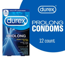 Durex, Prolong, Normale Passform, 12 Latex-Kondome