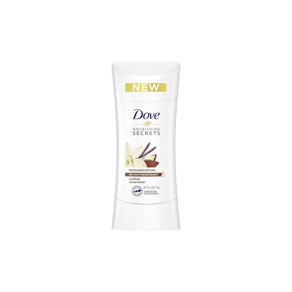 Dove Nourishing Secrets Antiperspirant Deodorant Stick Vanilla & Cocoa Butter, 2.6 oz