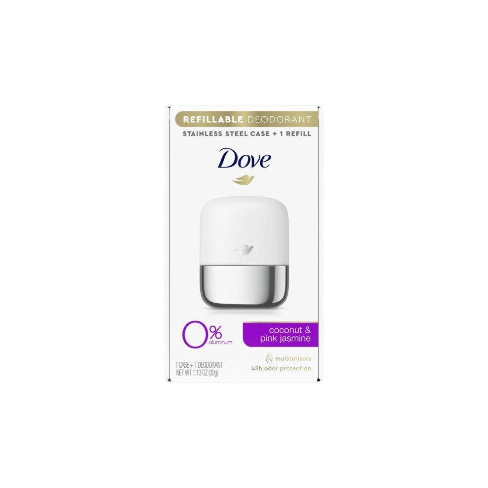 Dove Refillable Deodorant Starter Kit Coconut & Pink Jasmine, 1.13 oz
