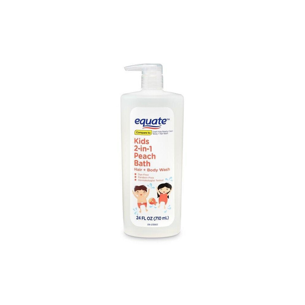 Kids 2-In-1 Hair & Body Wash, 24 Fl Oz Peach Equate