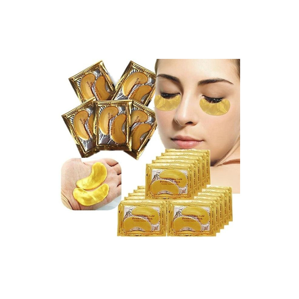 Gold 50 Pair Collagen Eye Mask Powder Eye Patch Anti Wrinkle Moisturizing Under Eyes Pads
