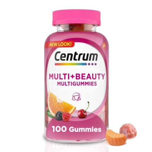 Centrum Centrum Multi Plus Beauty Women's Multivitamin Gummies, Fruit Flavors, 100 Ct