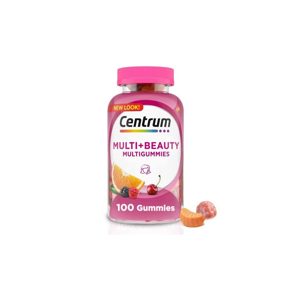 Centrum Multi Plus Beauty Women's Multivitamin Gummies, Fruit Flavors, 100 Ct