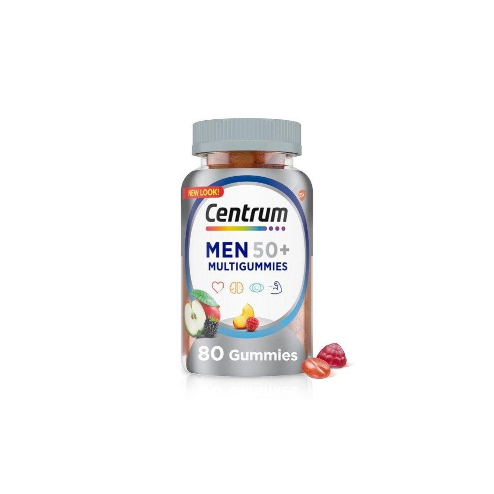 Centrum Multigummies Multivitamin for Men 50 Plus Gummies, Fruit, 80 Ct