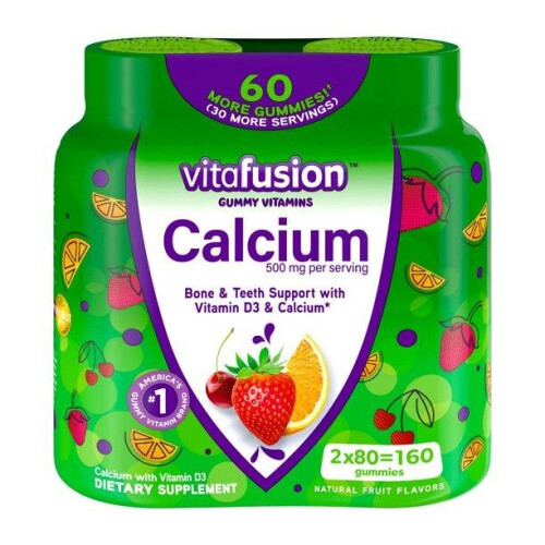 Vitafusion Calcium Gummy Vitamins, 2x80ct Twin Pack