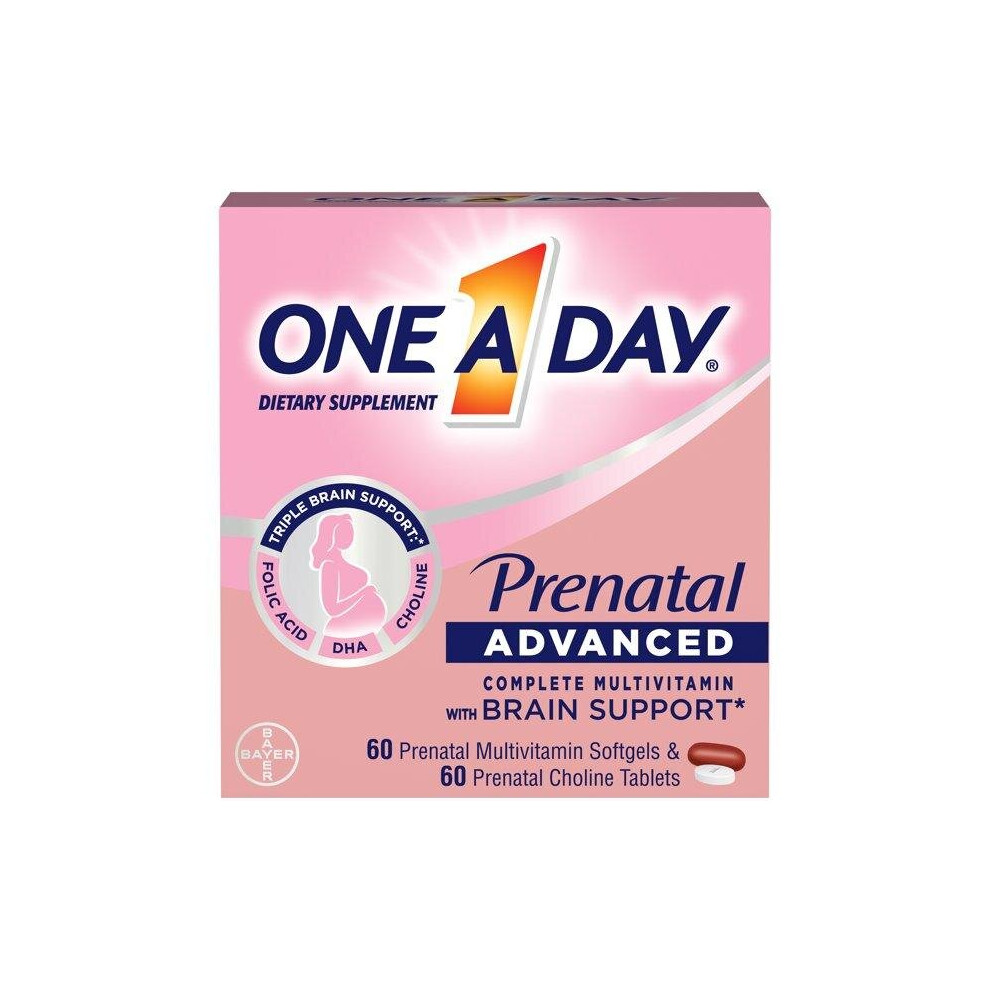 One A Day Advanced Prenatal Multivitamin With Choline, 60+60 Count