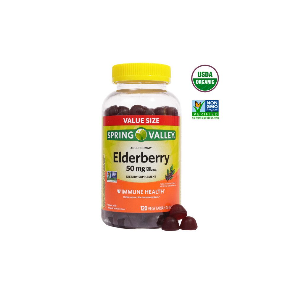 Spring Valley Elderberry Gummies, 50 Mg, 120 Ct