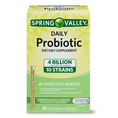 Spring Valley Daily Probiotic Delayed-Release Capsules, 30 Count