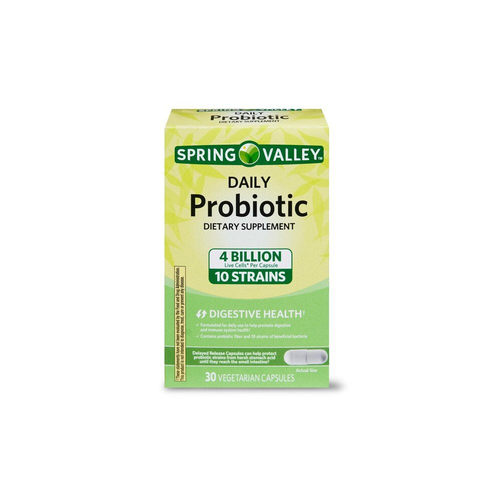 Spring Valley Daily Probiotic Delayed-Release Capsules, 30 Count