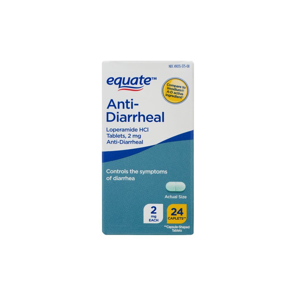 Equate Loperamide Tablets For Diarrhea, 2 Mg, 24 Count