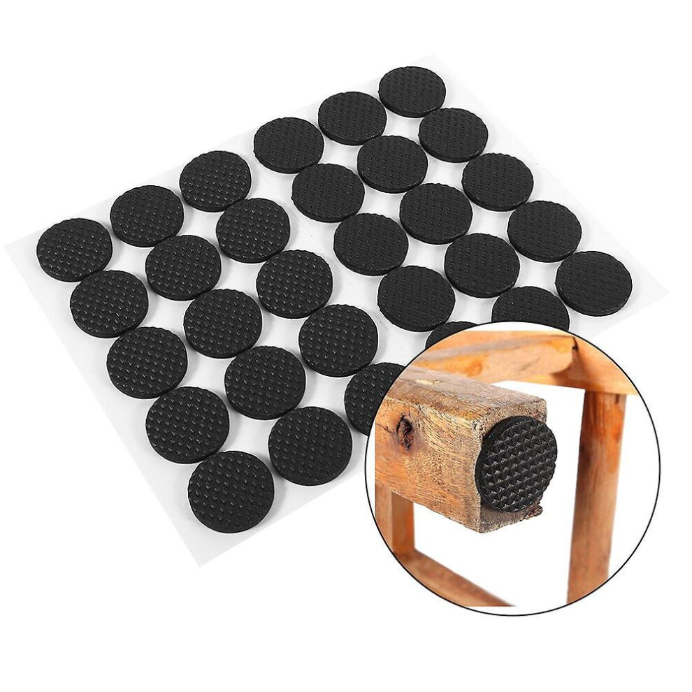 (Round 30Pcs) Non-Slip Self-Adhesive Rubber Feet Pads Black Funiture Chair Pads Protector Floor Protectors 760954518661