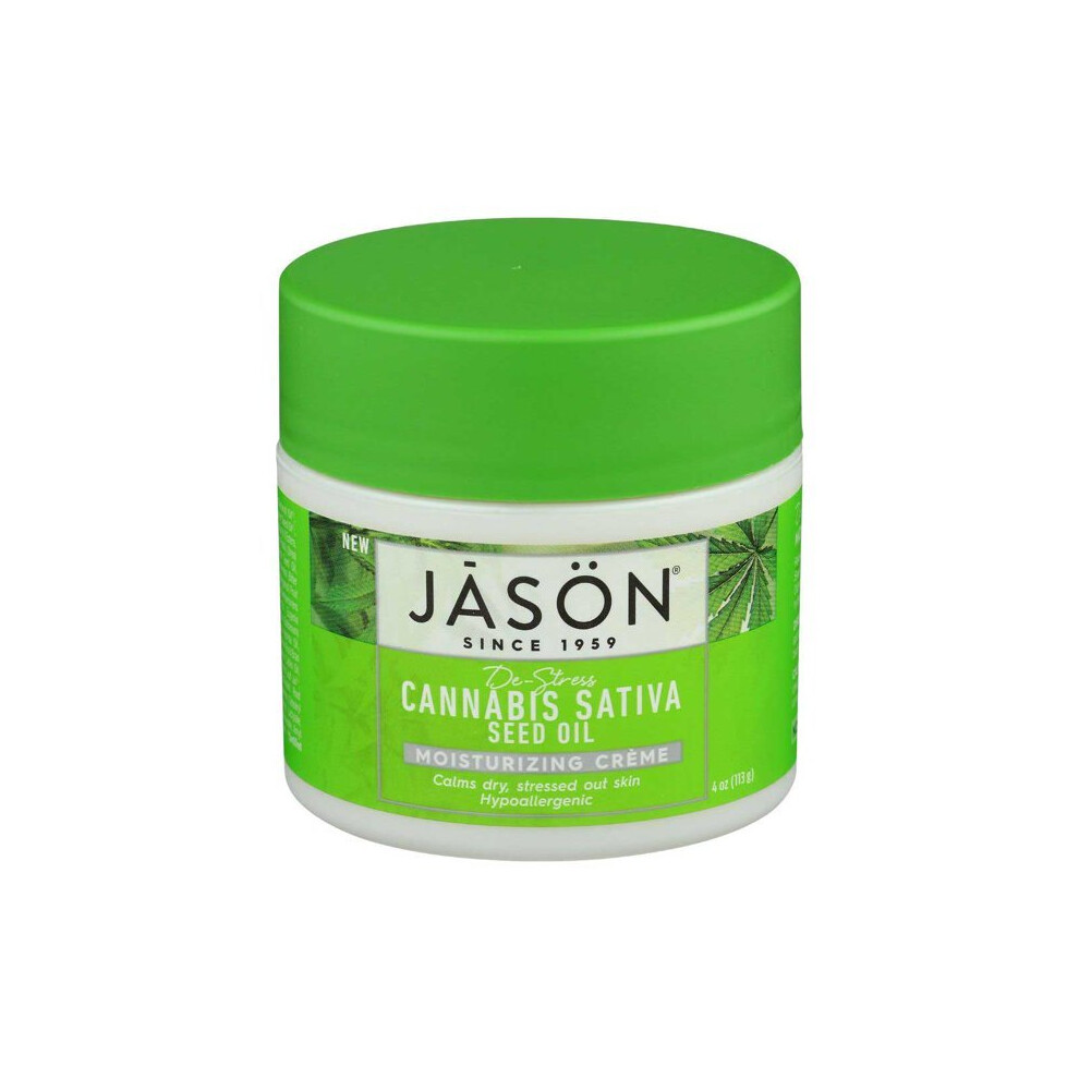 Jason De-Stress Cannabis Sativa Seed Oil Moisturizing Creme, 4 oz