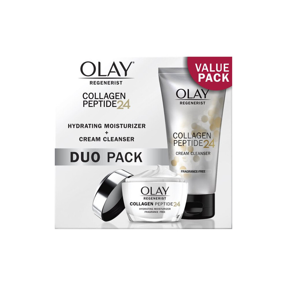 Olay Regenerist Collagen Peptide 24 Duo Pack, Face Wash 5.0 Fl Oz, Moisturizer 1.7 Oz