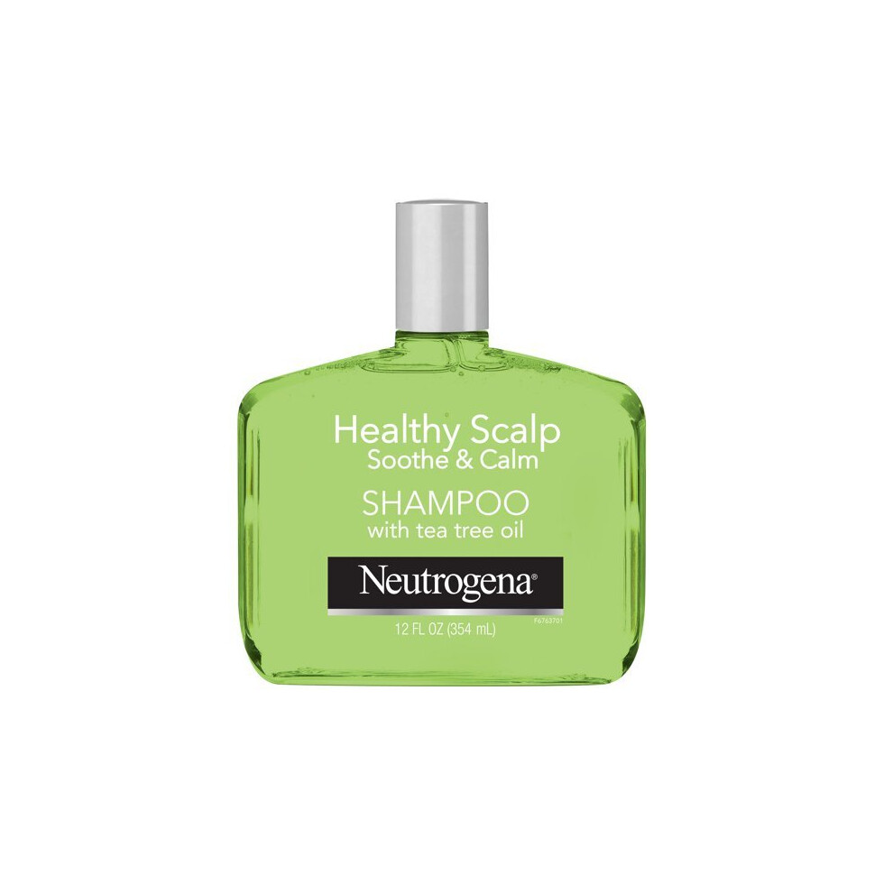 Neutrogena Tea Tree Oil Shampoo to Refresh & Moisturize Dry Scalp & Hair, Healthy Scalp Soothe & Calm, Sulfate-Free Surfactants, Color-Safe, 12 fl oz