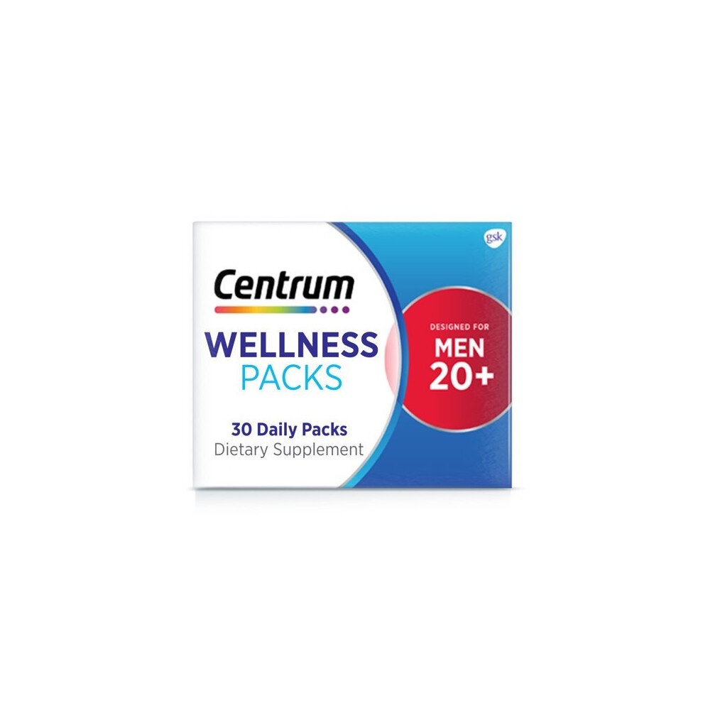 Centrum Wellness Packs Daily Vitamins for Men In Their 20S, With Complete Multivitamin - 30 Packs/1 Month Supply