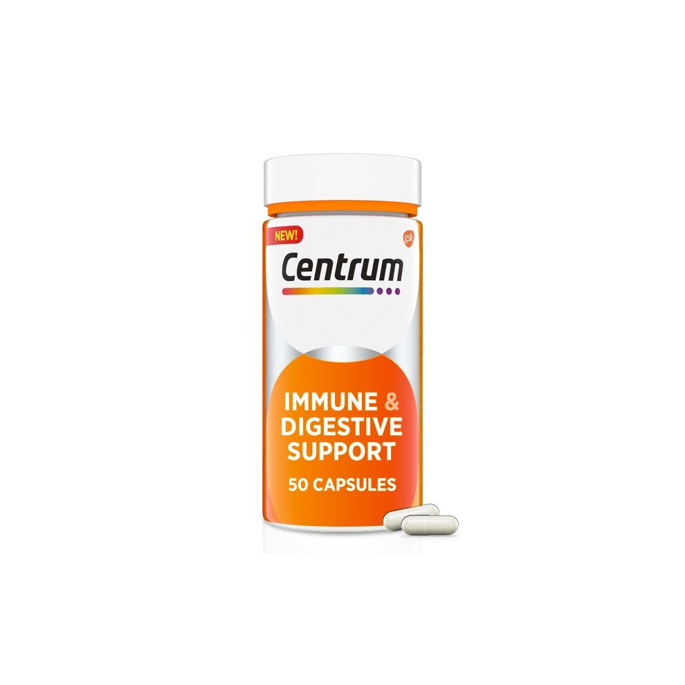 Centrum Immune and Digestive Support Probiotic Supplement Capsules, 50 Ct