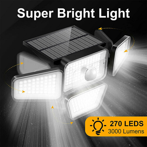 CZHONG-270LEDs 4 κεφάλι ηλιακά φώτα ασφαλείας εξωτερικά φώτα τοίχου αισθητήρα κίνησης 2