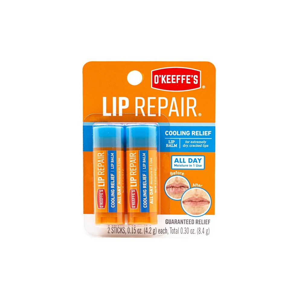 O'Keeffe's Lip Repair Cooling Relief Lip Balm, 2 Stick Pack