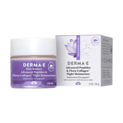 DERMA E, Προηγμένα Πεπτίδια & Φλόρα-Κολάτζεν Νύχτα Μοιστούριζερ, 2 oz (56 g)