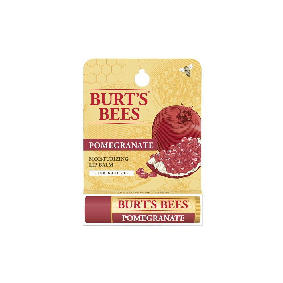 Burt's Bees 100% Natural Moisturizing Lip Balm, Pomegranate with Beeswax and Fruit Extracts - 1 Tube